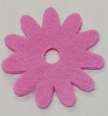 Lyserøde filt blomster Ø 5,5 cm 10 stk.